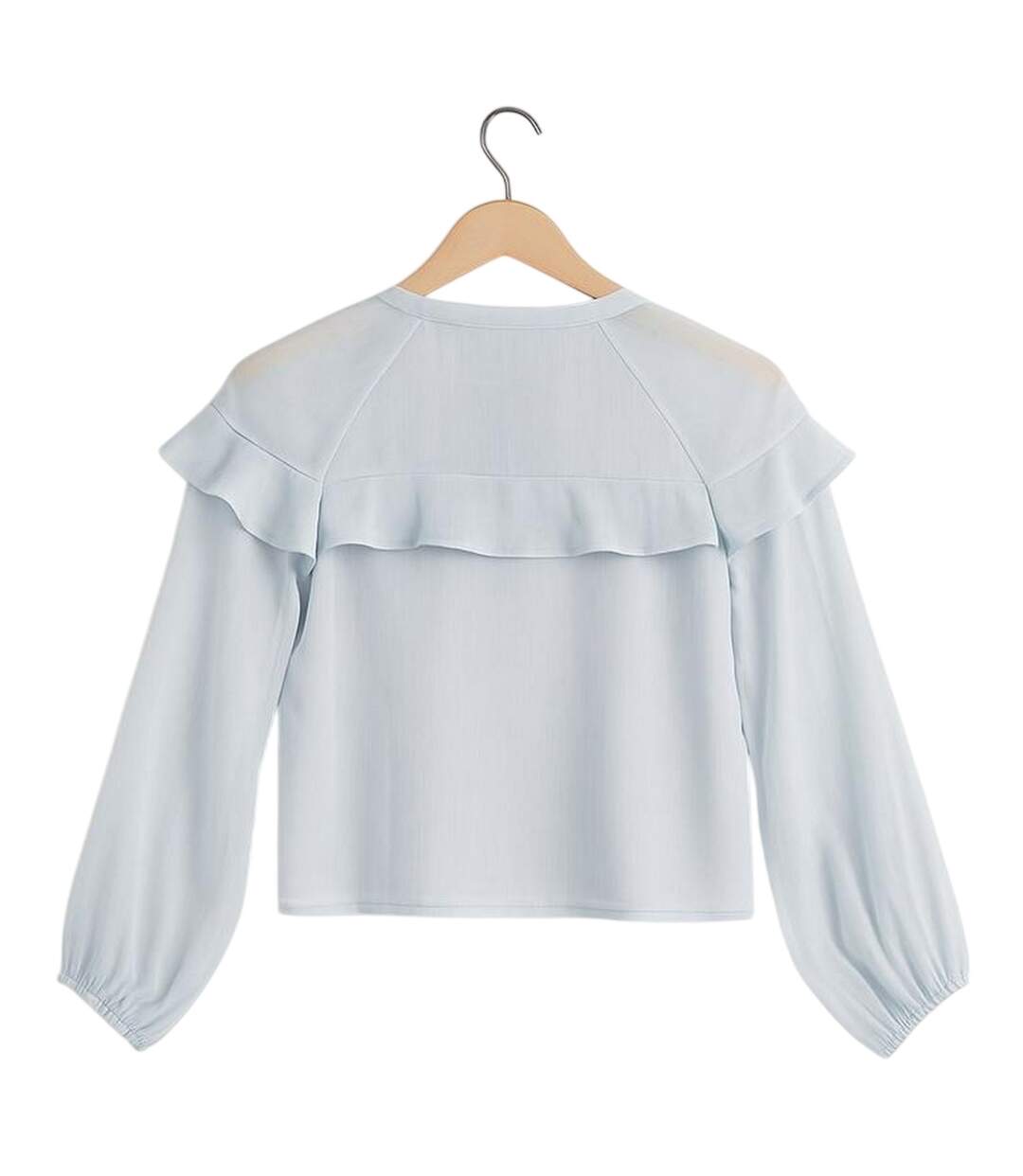 Womens/ladies Ruffled Long-sleeved Blouse Blue I Saw It First-2