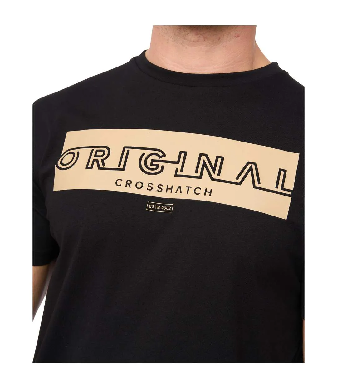 Mens Kratmoss T-shirt Black Crosshatch-4