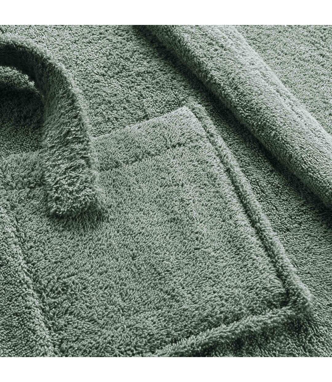 Peignoir Col Châle en Coton Tendresse Vert Cèdre-3