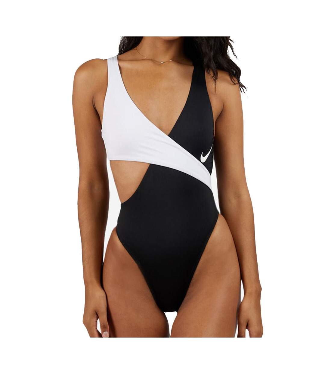 Maillot de bain 1 piece Noir/Blanc Femme Nike Crossover - M-1