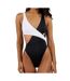 Maillot de bain 1 piece Noir/Blanc Femme Nike Crossover - M-1