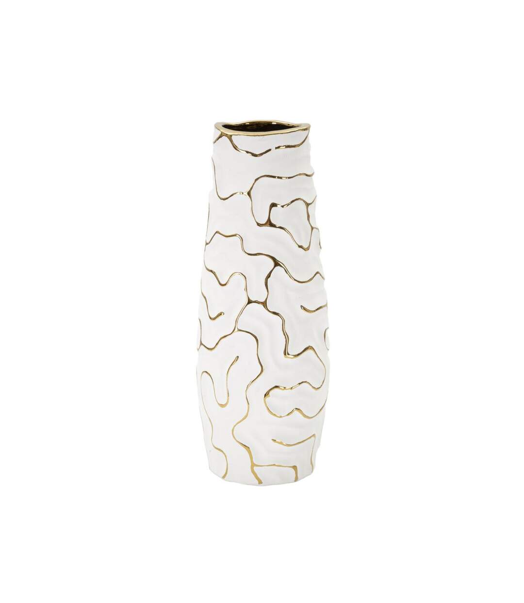 Vase Design en Céramique Lia 29cm Blanc-1