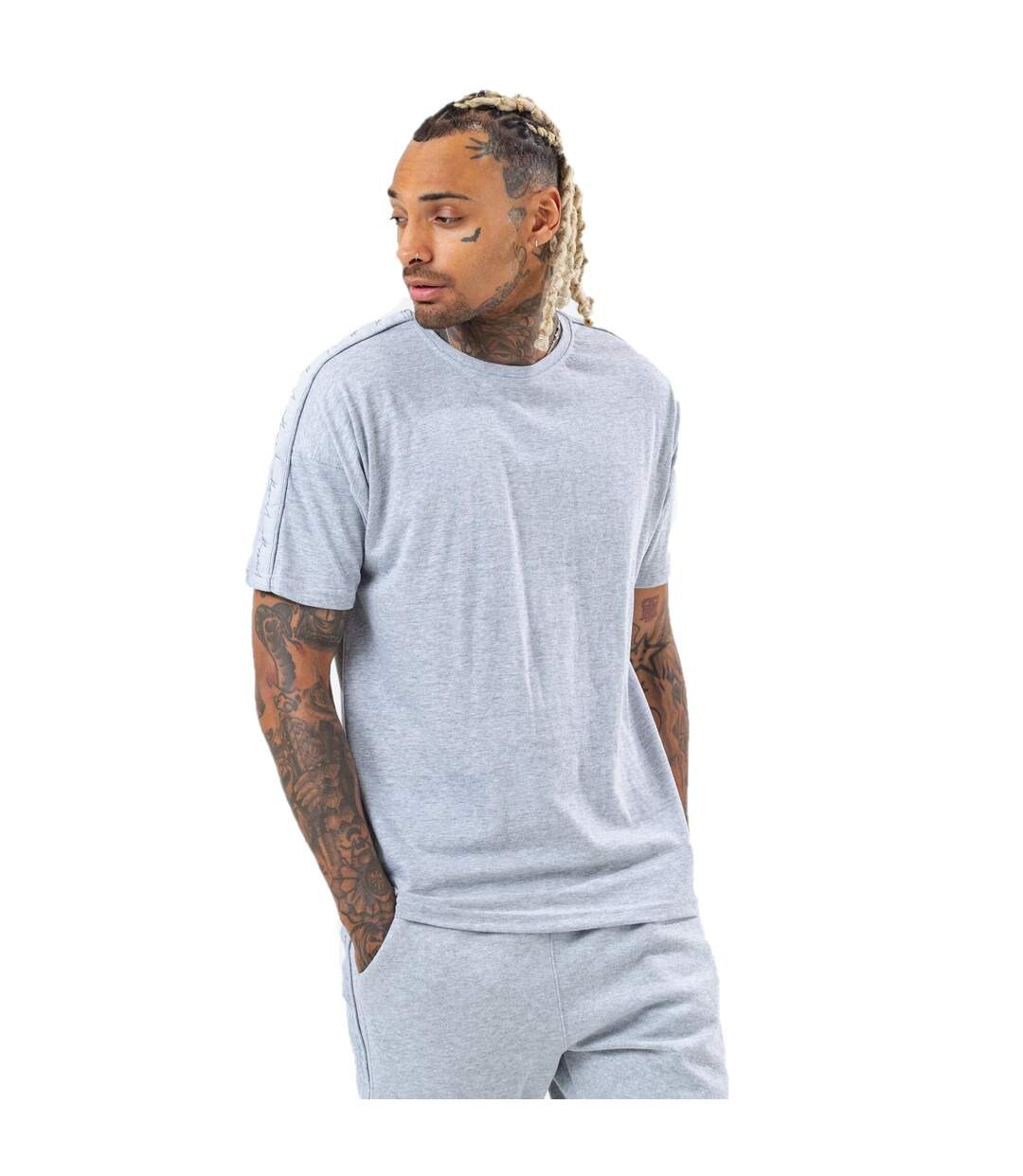 T-shirt tonal tape homme gris Hype