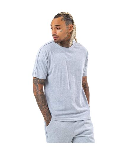 Hype Mens Tonal Tape Scribble Logo Oversized T-Shirt (Gray) - UTHY5402