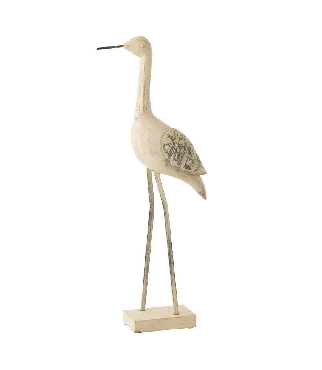 Statue Déco Oiseau en Bois Denny 69cm Naturel-1