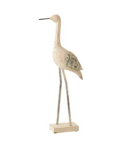 Statue Déco Oiseau en Bois Denny 69cm Naturel