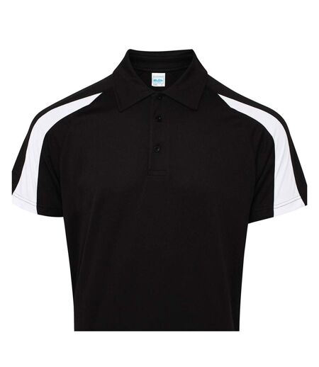 Polo Motif/style Contrasté Cool Homme Noir Vif Blanc Just Cool