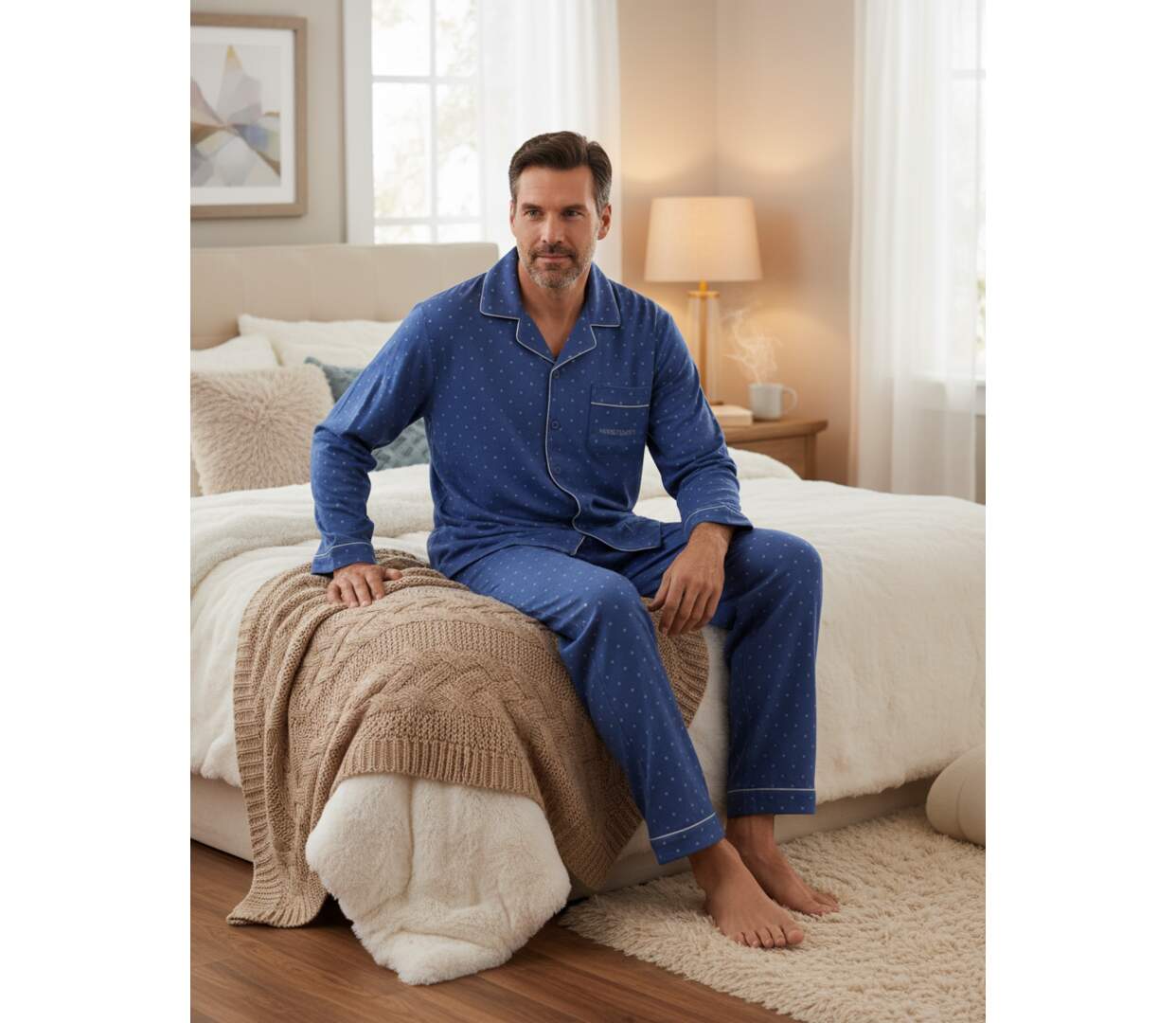 Pyjama Homme Hiver Polaire boutonné C2529-5
