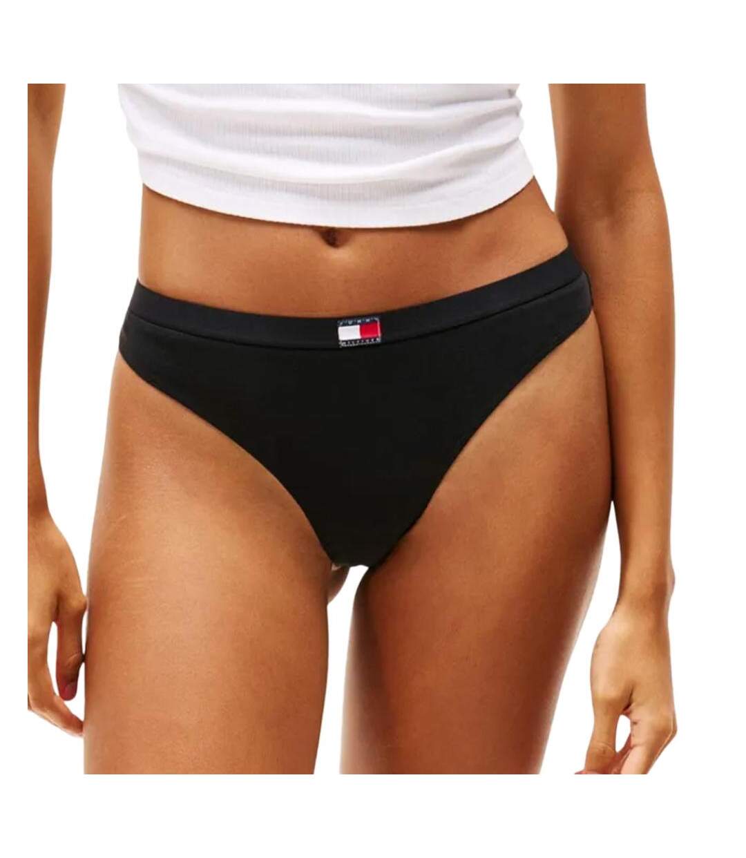 x5 strings noirs femme tommy hilfiger thong - l-1