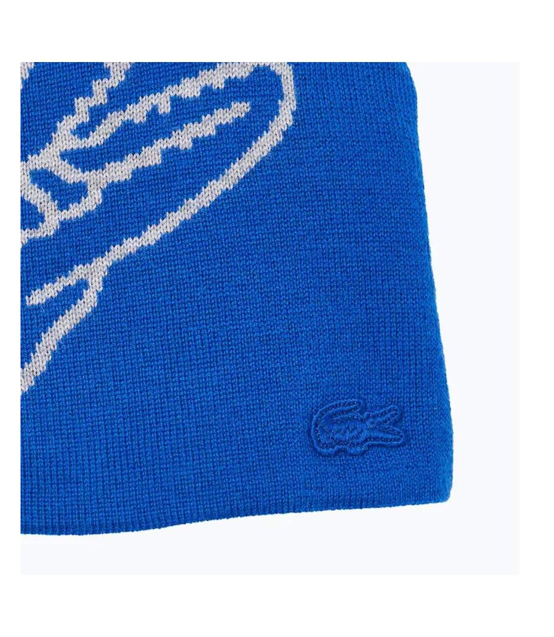Bonnet bleu homme lacoste broderie-2