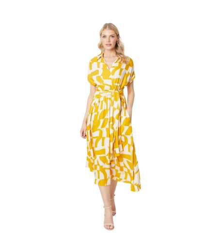 Robe mi-longue femme moutarde Principles