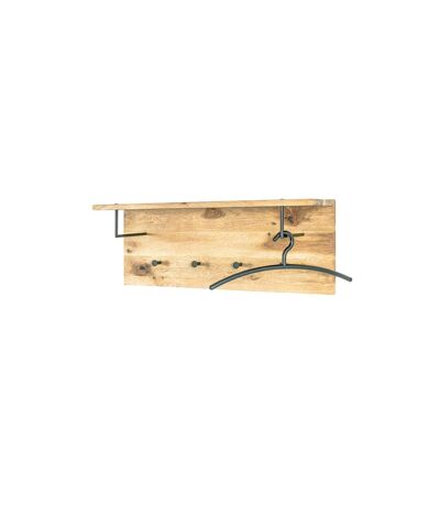 Patère Murale 4 Crochets & Cintre Royal Oak 80cm Naturel