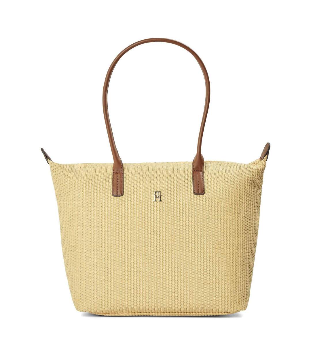 Popette Monogram Nylon Tote Bag One Size Natural Raffia Tommy Hilfiger-1