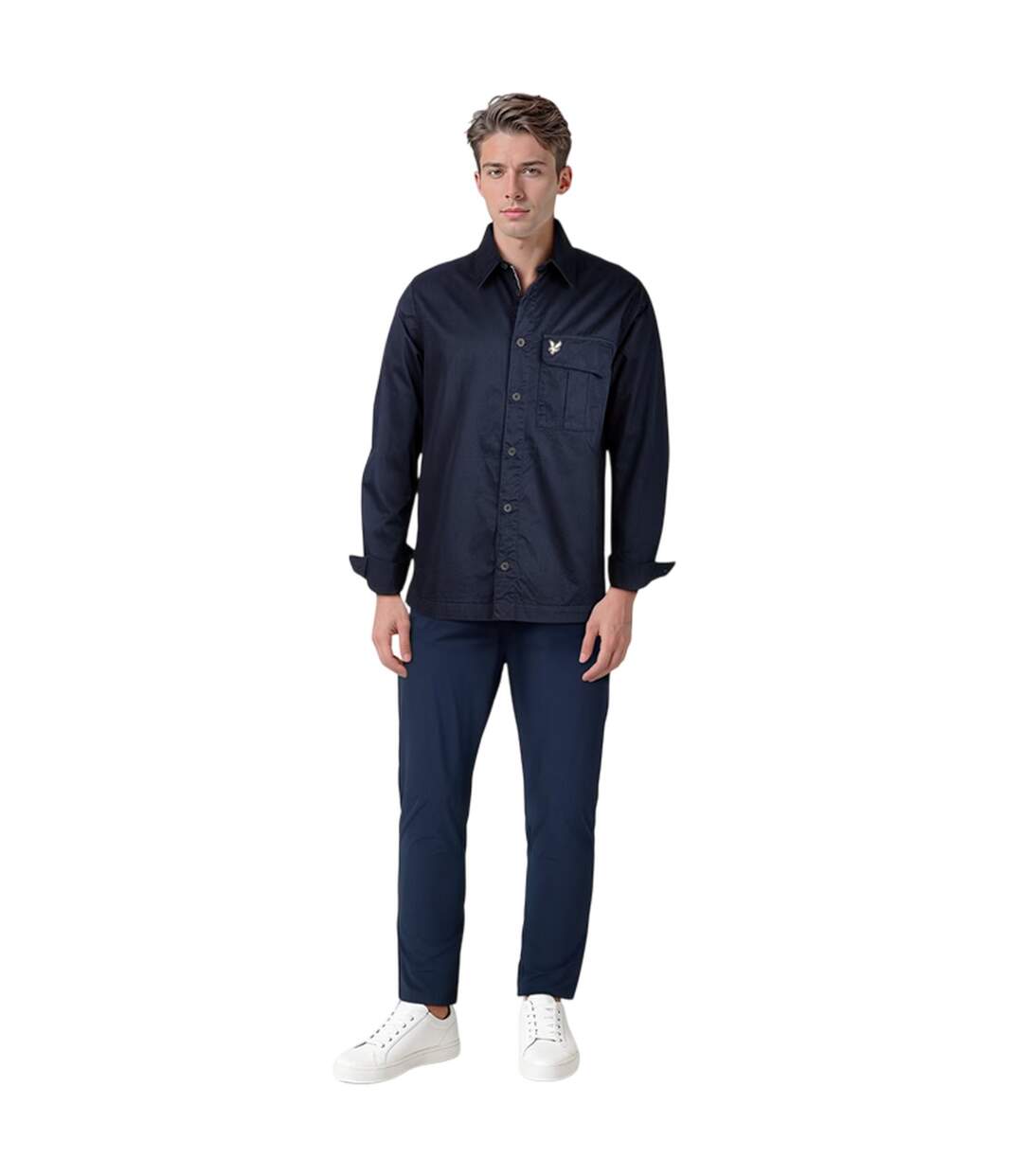 Pantalon Uni Et Cintré Homme Bleu Marine Foncé Lyle & Scott-1