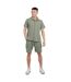 Mens Cadby Textured Cargo Shorts Washed Sage Brave Soul-1