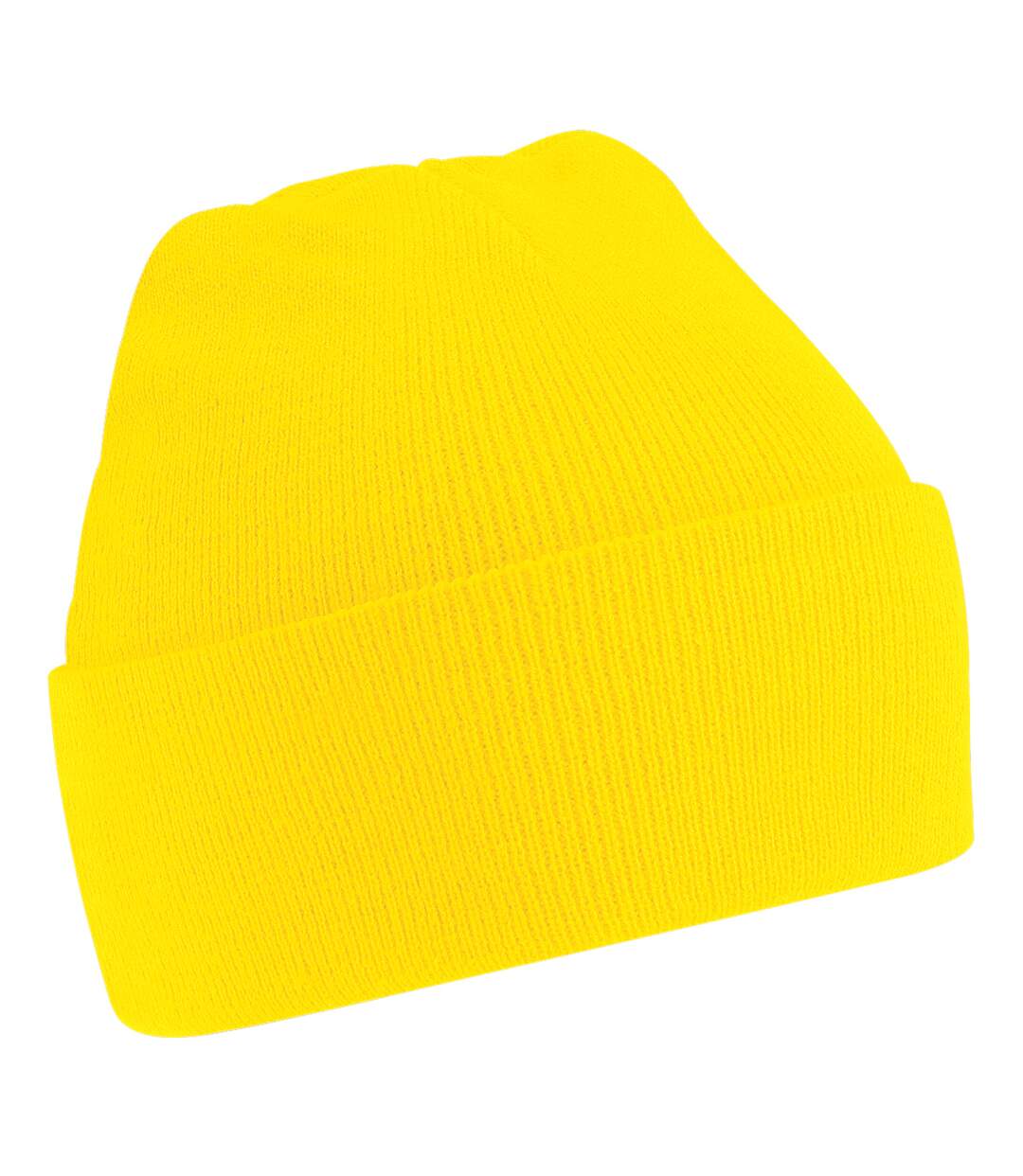 Bonnet tricoté unisexe jaune clair Beechfield