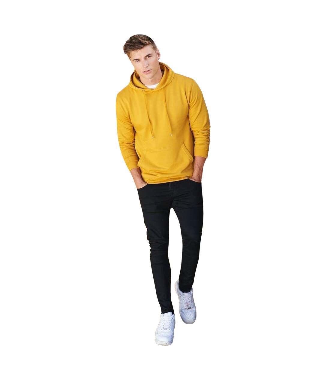 Sweat à capuche homme jaune moutarde Awdis-4