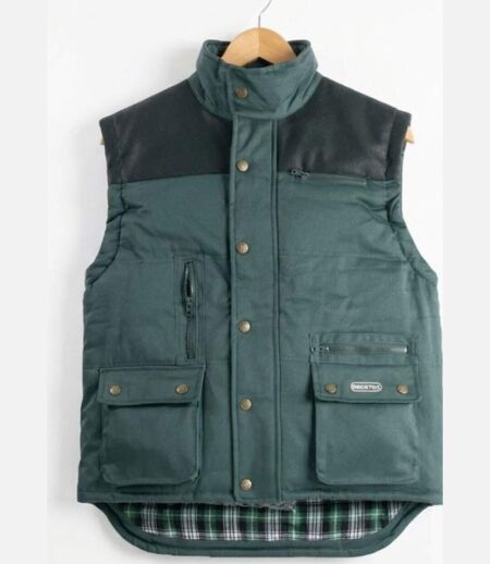 WORKER BI-MATIÈRE V501 — Gilet sans manches vert US : robustesse et isolation thermique