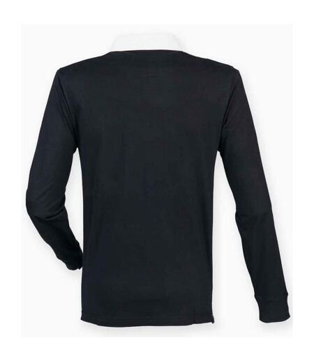 Mens premium rugby shirt black Front Row