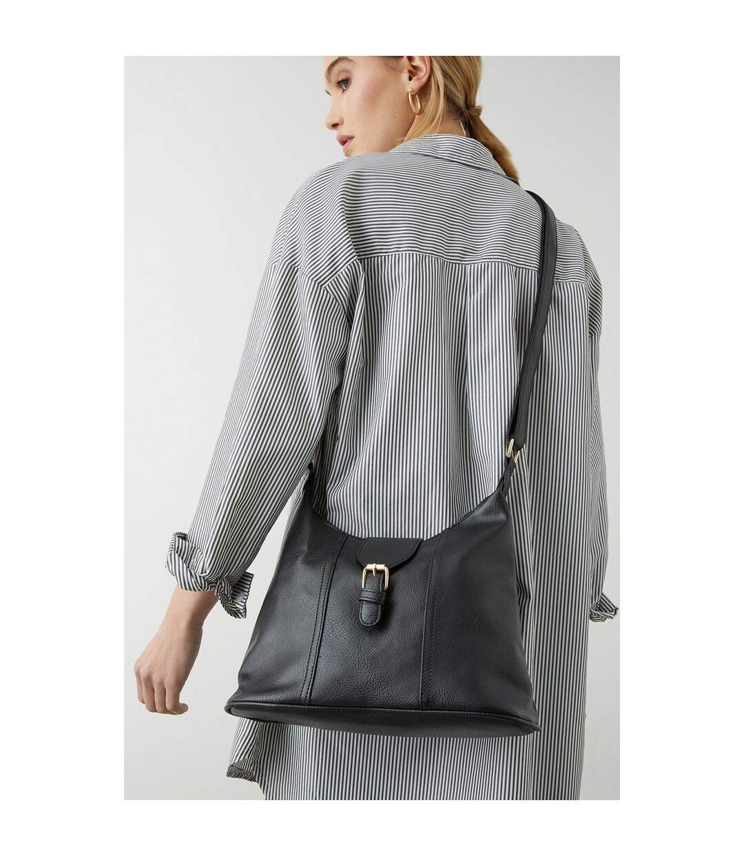 Womens/ladies terry zip detail tote bag one size black Dorothy Perkins-1
