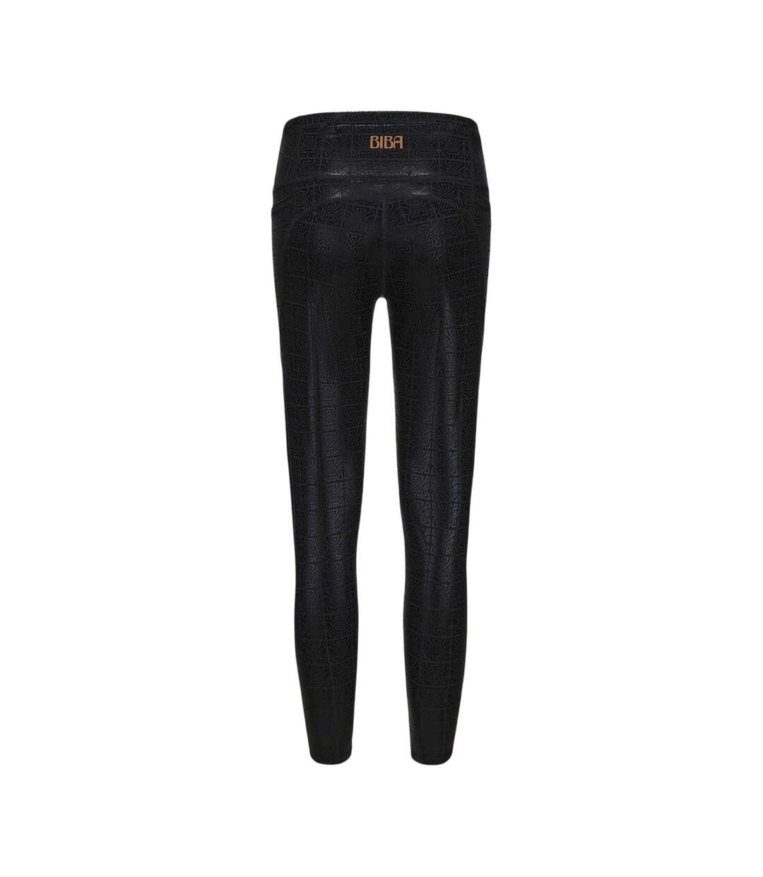 Womens/ladies Move Patterned High Rise Leggings Black Biba-2