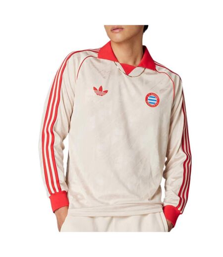 Bayern munich maillot lifestyle ecru/rouge homme adidas