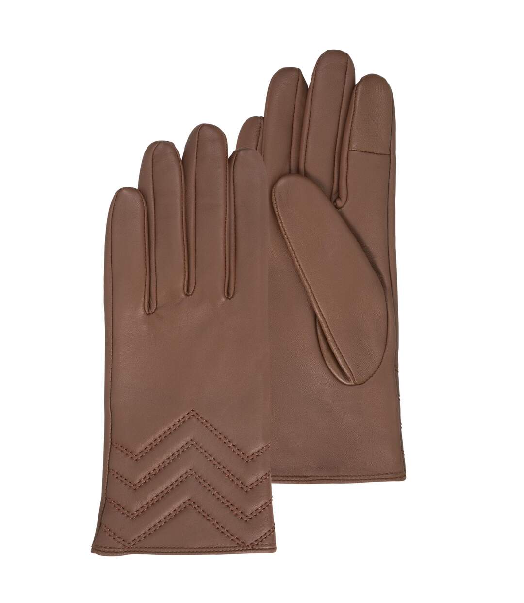 Isotoner Gants femme en cuir d'agneau pleine fleur, doublés soie, tendance et modernes-1