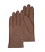 Isotoner Gants femme en cuir d'agneau pleine fleur, doublés soie, tendance et modernes-1