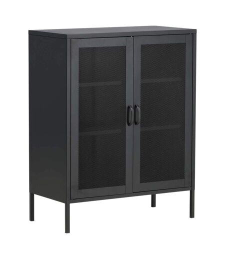 Buffet 2 portes grillagées en acier Misha Gris