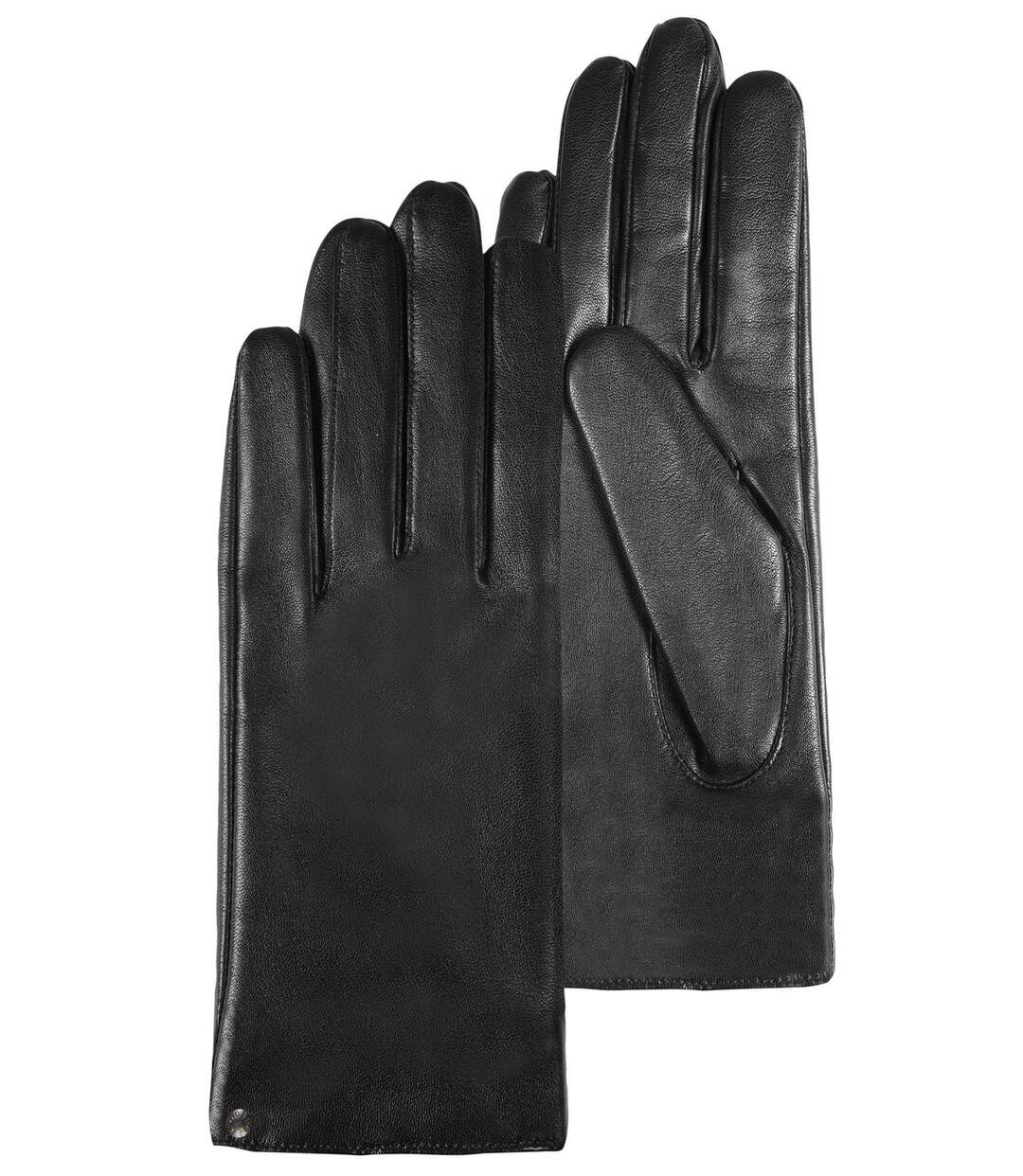 Isotoner Gants femme tactiles en cuir d'agneau - doublés micro fausse fourrure-4