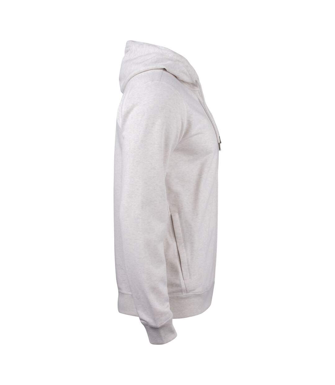 Veste à capuche premium homme beige pâle chiné Clique-4