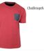 CHALLENGER TEE3022A — Tee-shirt col rond rouge : l'alliance du coton flammé et du chambray-4
