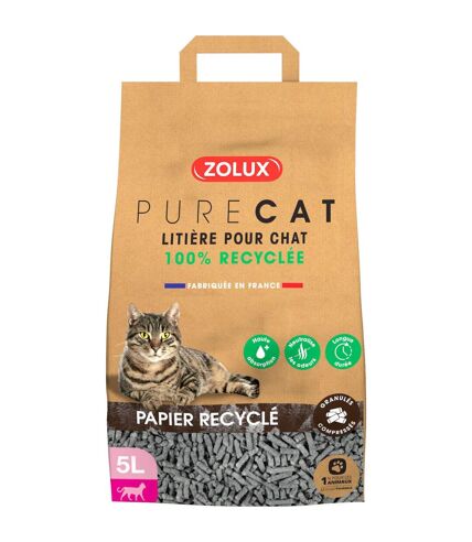 Litière éco conçue en papier recyclé Purecat 5 litres