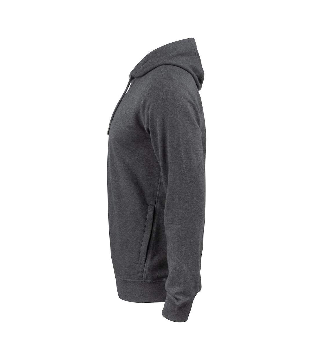 Sweat à capuche premium homme anthracite chiné Clique