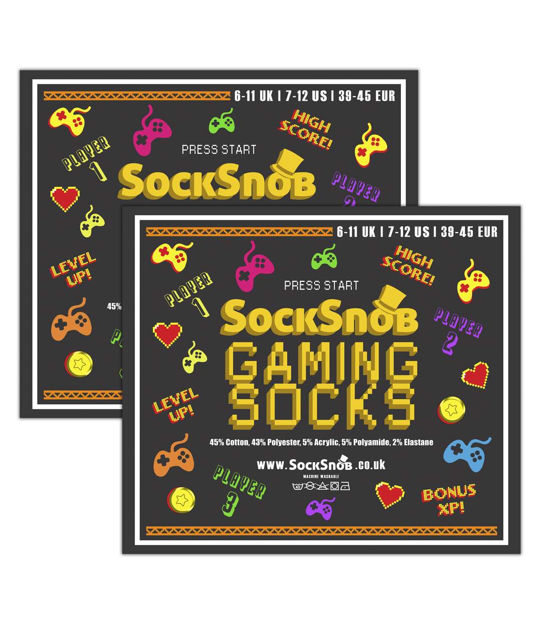 6 Pairs Mens Retro Gaming Socks Cotton Rich Arcade Gamer Novelty Gift-2