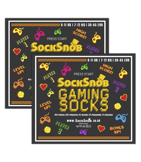 6 Pairs Mens Retro Gaming Socks Cotton Rich Arcade Gamer Novelty Gift