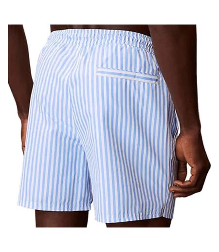 Short de bain bleu/blanc homme calvin klein jeans drawstrings