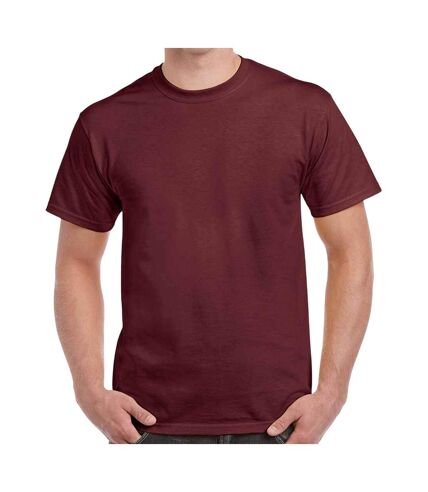 Mens heavy cotton t-shirt maroon Gildan