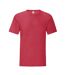 T-shirt manches courtes iconic homme rouge chiné Fruit of the Loom