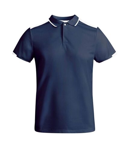 Mens tamil short-sleeved polo shirt navy blue/white Roly