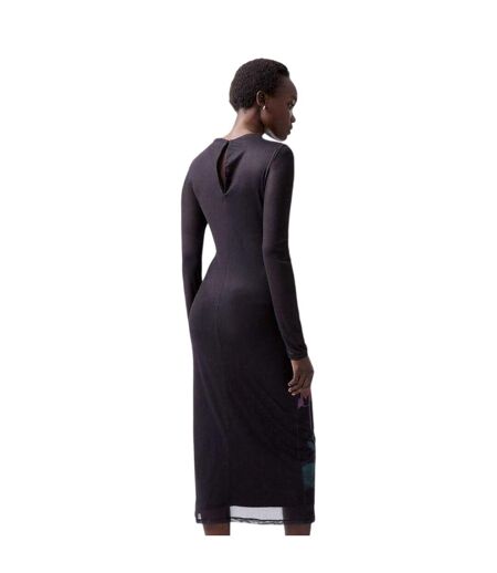Robe Mi-longue Manches Longues Motif/style Floral Femme Noir French Connection