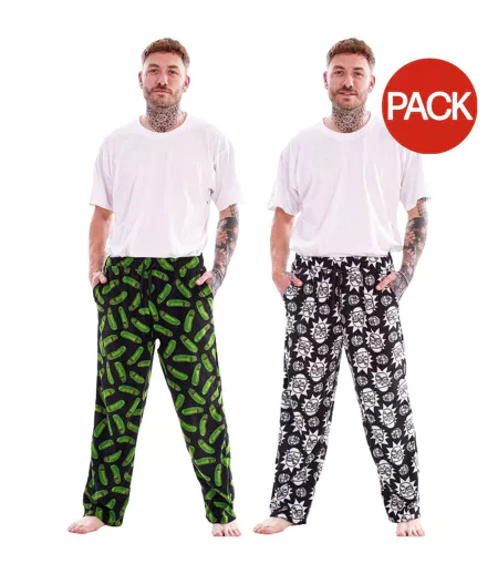 Pantalons De Détente Homme Vert Noir Blanc Rick And Morty