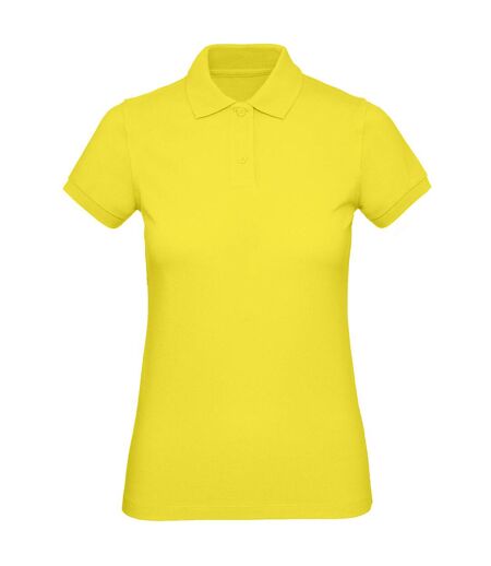 Womens/ladies inspire polo shirt solar yellow B&C