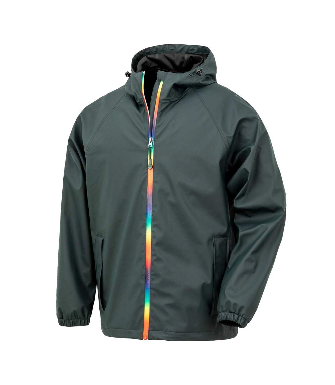 Unisex Adult Prism Pu Waterproof Jacket Black Olive Result Recycled-2