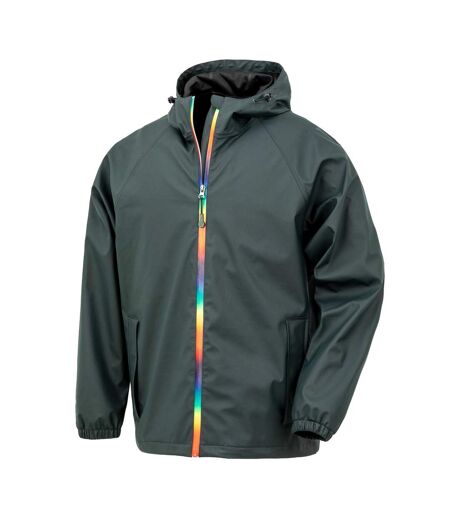 Unisex Adult Prism Pu Waterproof Jacket Black Olive Result Recycled