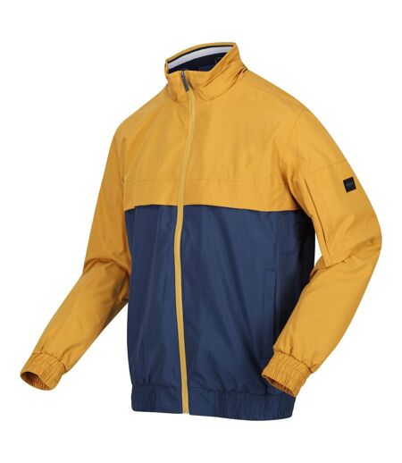Mens Shorebay Colour Block Waterproof Jacket Gold Straw Dark Denim Regatta