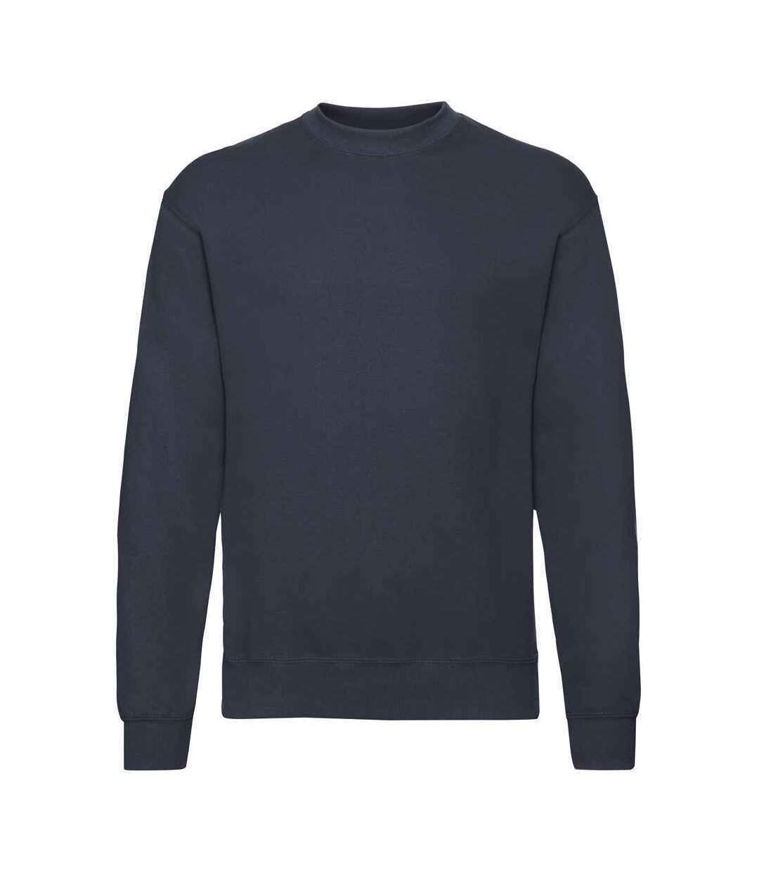 Unisex adult classic drop shoulder sweatshirt deep navy Fruit of the Loom-1