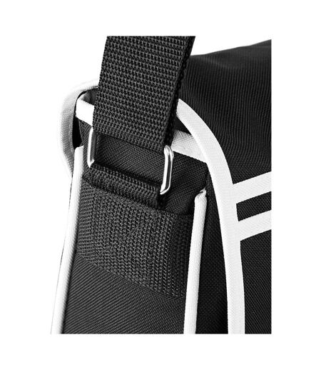 Sac Messager Rétro 12 Litres Taille Unique Noir Blanc Bagbase