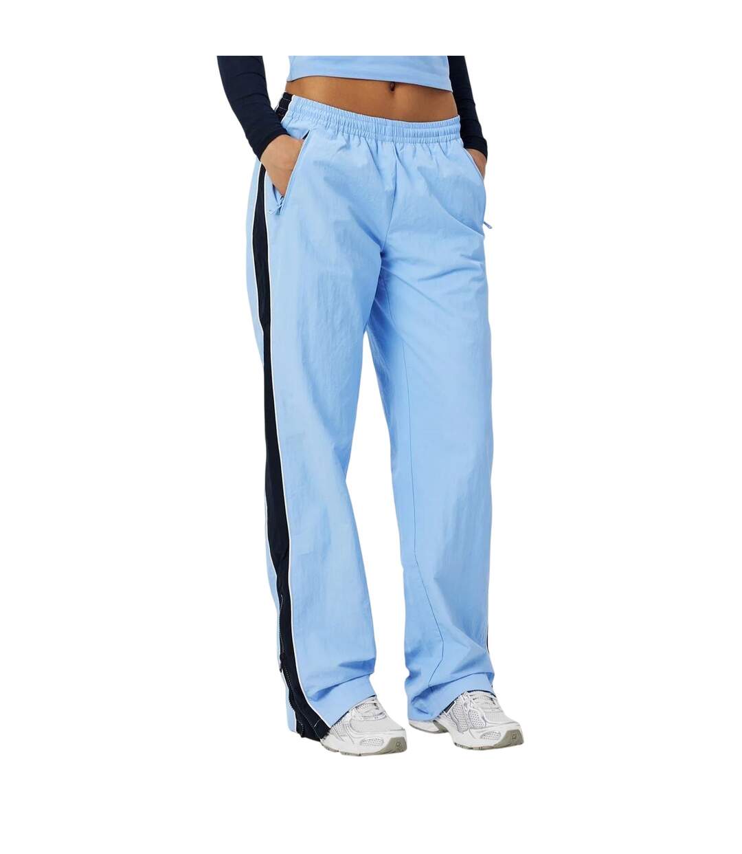 Womens/ladies Relaxed Fit Joggers Floral Blue Guess-3