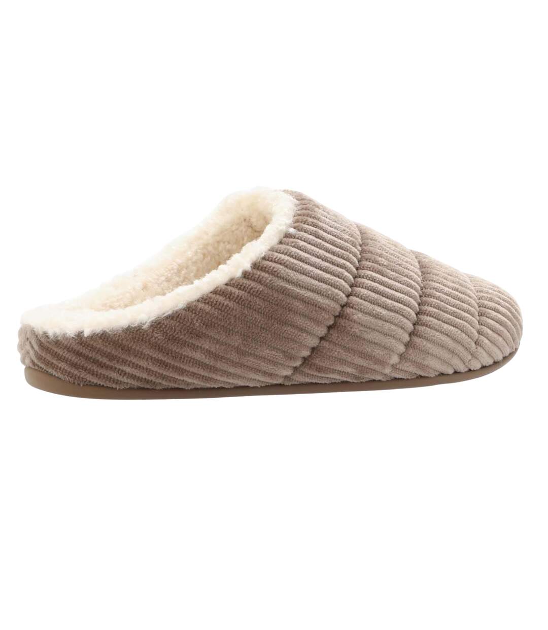 Womens/ladies chrissie corduroy fleece lined slippers mink FitFlop-2